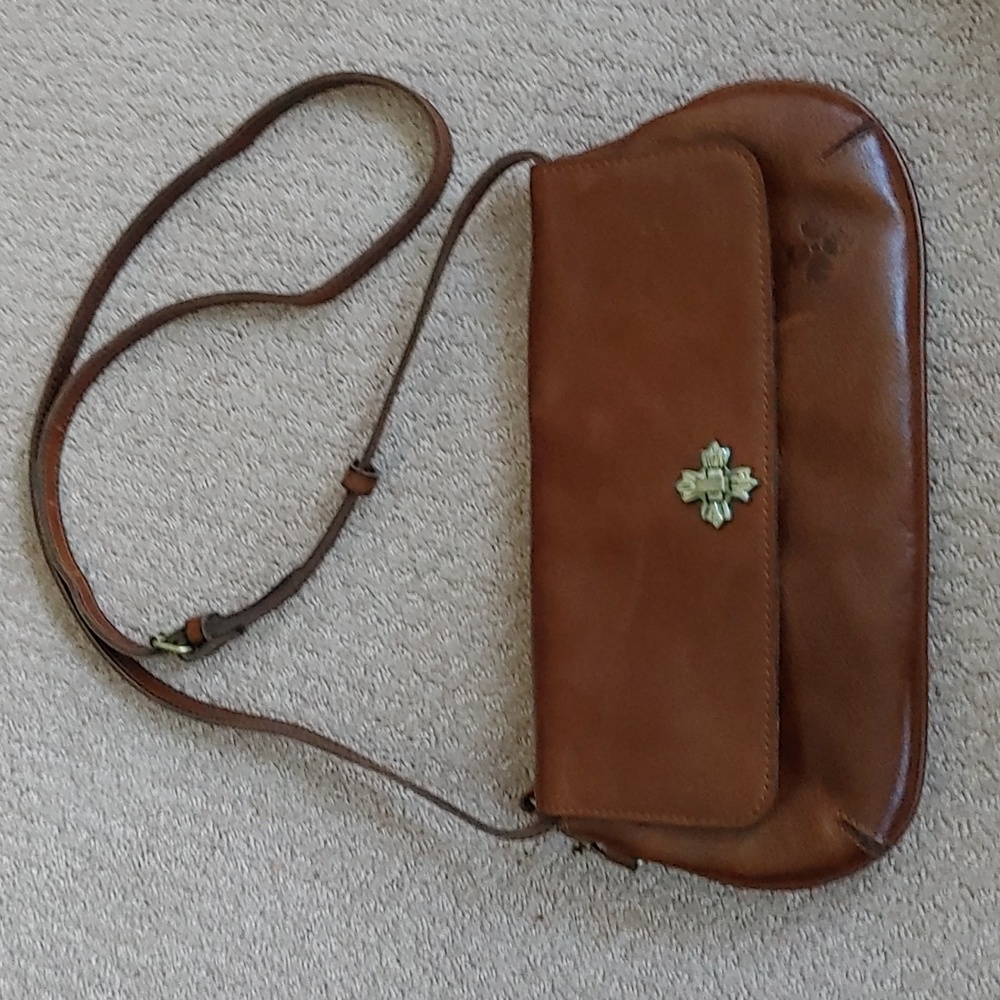 Patricia Nash Caprina Clutch Crossbody Twist Lock Bag Leather Purse